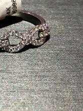 Load image into Gallery viewer, Unique 14k White Gold Infiniti Infinity Ring Diamond Band
