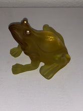 Load image into Gallery viewer, DAUM France Pate De Verre Art Glass Retired Frog Amber Green Yellow
