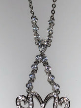 Load image into Gallery viewer, Sterling Silver Unique Chandelier Style Zirconia Rhodium Pendant Chain
