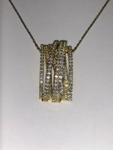 Load image into Gallery viewer, Sterling Silver Unique Zirconia Zircon Design Pendant 14k Gold Plate With Chain
