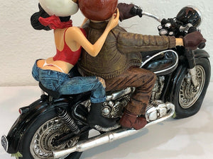 The Comic Art Of Guillermo Forchino, Couple Motorbike Motorcycle Harley 85070