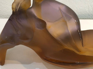 DAUM France Pate De Verre Art Glass Figurine Intimite Intimate Limited Edition