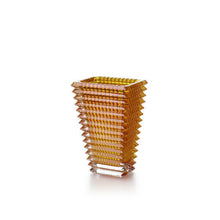 Load image into Gallery viewer, Baccarat Eye Vase Small Rectangular Yellow Amber BNIB

