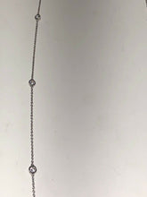 Load image into Gallery viewer, Sterling Silver Unique Zirconia Zircon Design Pendant Necklace 60” Rhodium Plate
