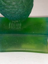 Load image into Gallery viewer, DAUM France Pate De Verre Art Glass Retired Owl On Book Green
