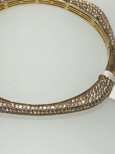 Sterling Silver Unique Zirconia Zircon Bracelet Bangle Rhodium 14k Gold