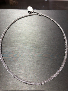 Unique 14k White Gold Jewelry Mesh Necklace 18” Inch