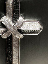 Load image into Gallery viewer, Unique One-of-a-kind 10k White Gold Diamond Pendant Necklace Cross
