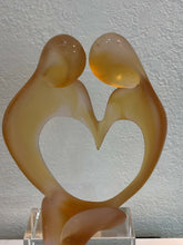 Load image into Gallery viewer, DAUM France Pate De Verre Art Glass Figurine Coeurs Hearts Limited Edition
