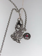 Load image into Gallery viewer, Authentic Elle Unique Zirconia Rhodium Pendant Onyx Chain Ruby
