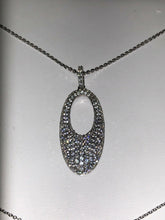 Load image into Gallery viewer, Sterling Silver Unique Zirconia Zircon Design Pendant Rhodium Plate With Chain
