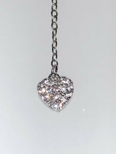 Load image into Gallery viewer, Sterling Silver Cross Heart Unique Zirconia Rhodium Pendant Chain
