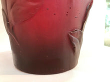 Load image into Gallery viewer, DAUM Pate De Verre Glass Red White Vase Rose Passion Limited Edition
