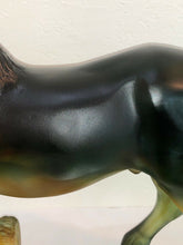 Load image into Gallery viewer, DAUM France Pate De Verre Tulip Art Glass Hadrien Limited Mare Horse Amber Green
