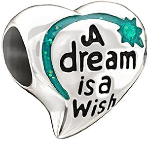 Chamilia Disney Charm Silver A Dream Is A Wish Swarovski