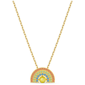 Swarovski Sparkling Dance Rainbow Necklace, Light multi-colored, Gold-tone plated 5521756