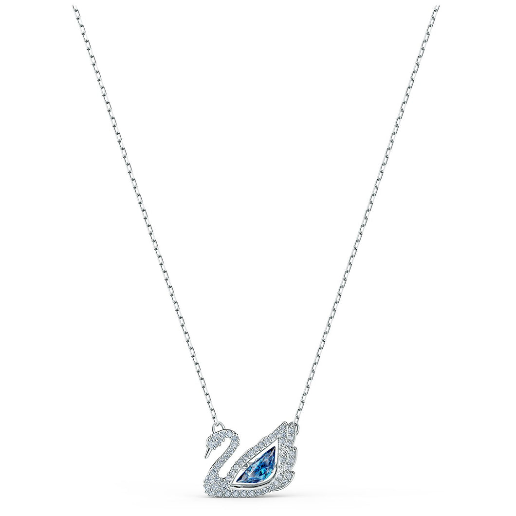Dancing Swan Necklace, Blue, Rhodium plated 5533397