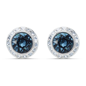 Angelic Stud Pierced Earrings, Blue, Rhodium plated 5536770
