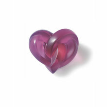 Load image into Gallery viewer, Lalique Crystal Heart Twisted Paperweight Fuschia BNIB 1184720
