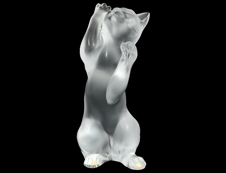 Lalique Crystal Cat Kitten Laughing Playing BNIB 1217200