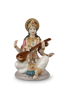 Lladro Goddess Saraswati Indian Figurine