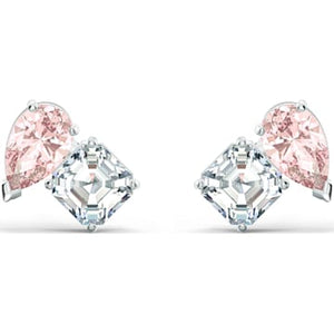 Attract Soul Pierced Earrings, Pink, Rhodium plated