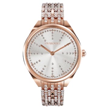 Attract Watch, Metal Bracelet, White, Rose-gold Tone Pvd