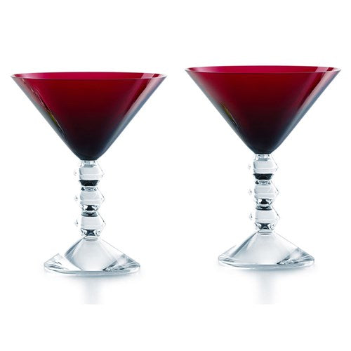 Baccarat Vega Martini Glass Red Pair