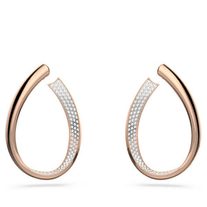 Exist Hoop Earrings, White, Rose-gold Tone Plated