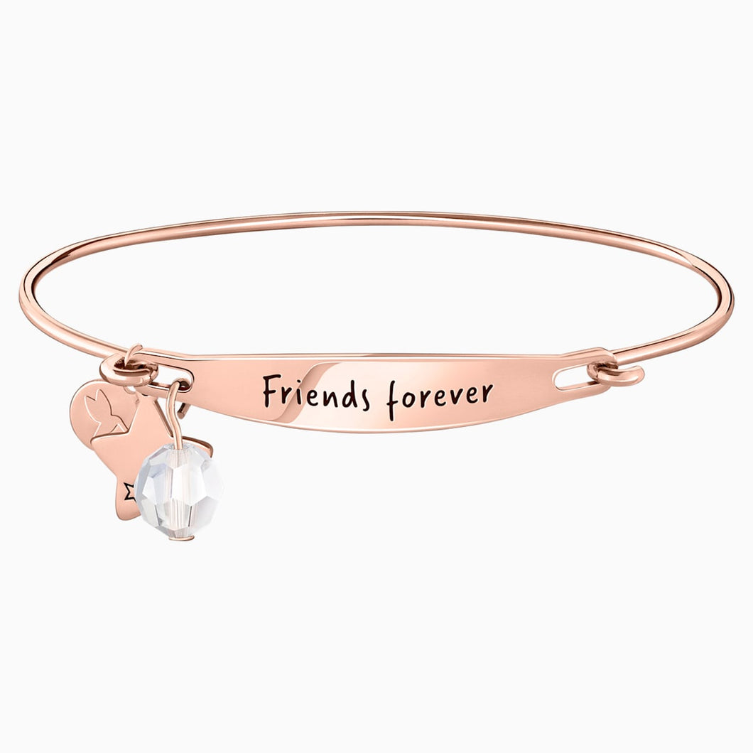 FRIENDS FOREVER ID BANGLE 14K RG S/M