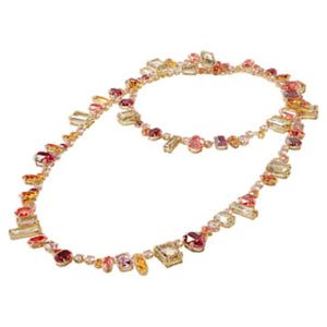 Gema necklace, Extra long, Multicolored, Gold-tone plated