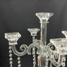 Load image into Gallery viewer, Glass Crystal Candle Holder Candelabra Unique
