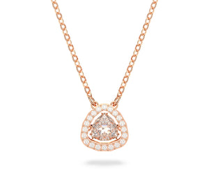 Millenia necklace, White, Rose gold-tone plated