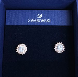 Swarovski Pierced Earrings Stud Flower CRY/ROS 5502756