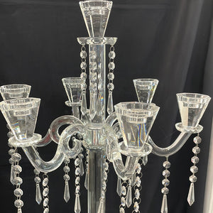 Glass Crystal Candle Holder Candelabra Unique