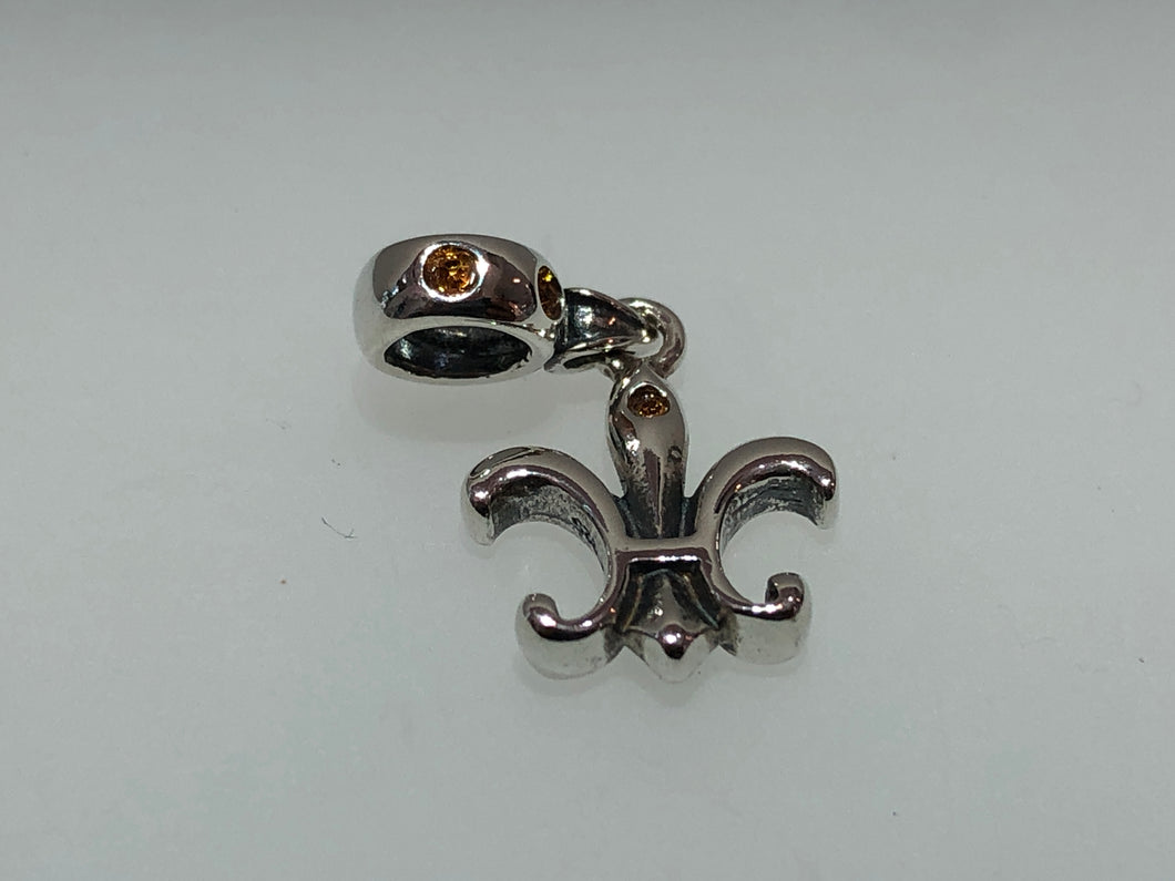 Local Beads Silver Fleur de Lis For Charm Bracelet