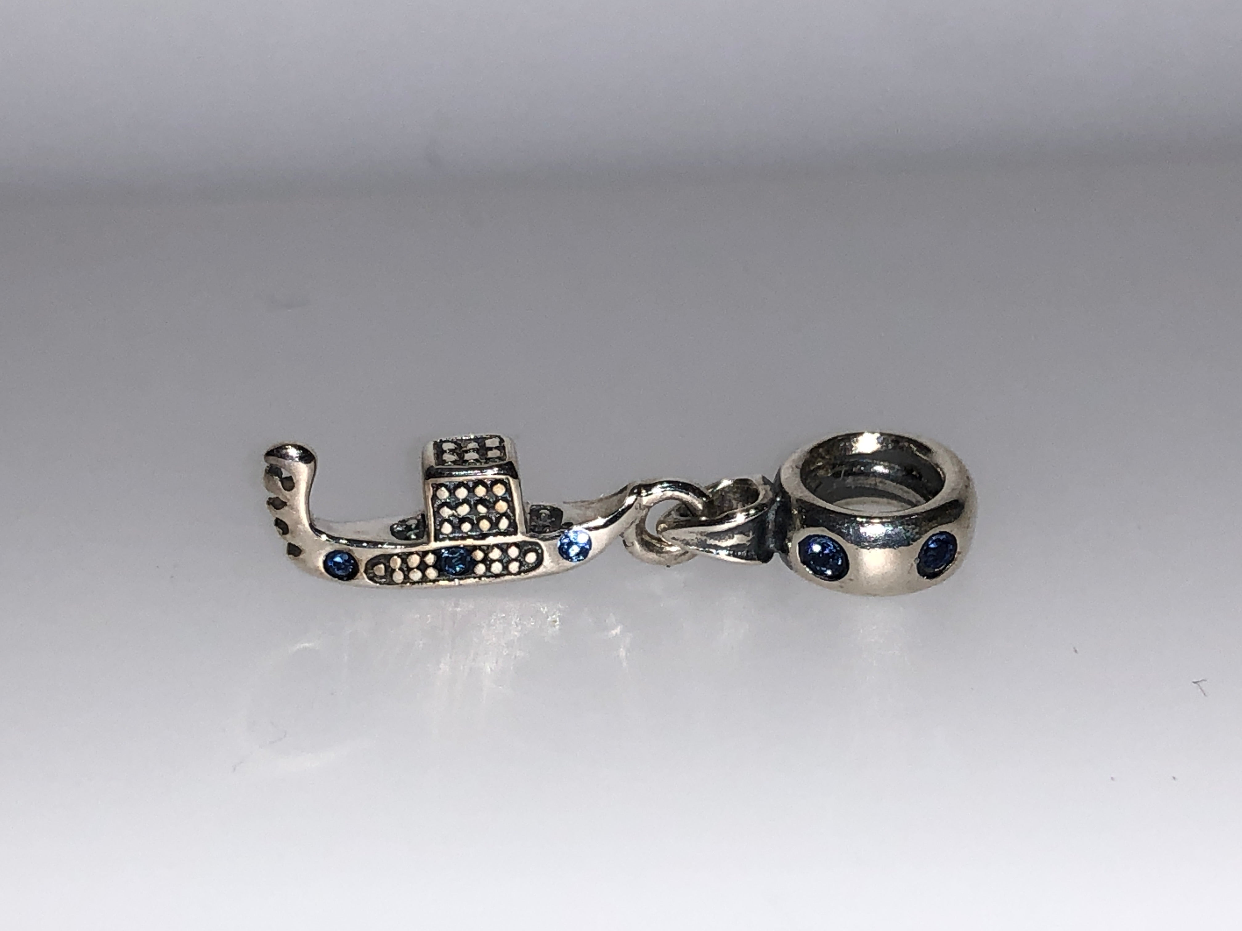 pin Desperat silke Local Beads Silver Venitian Gondola Blue For Charm Bracelet – BG