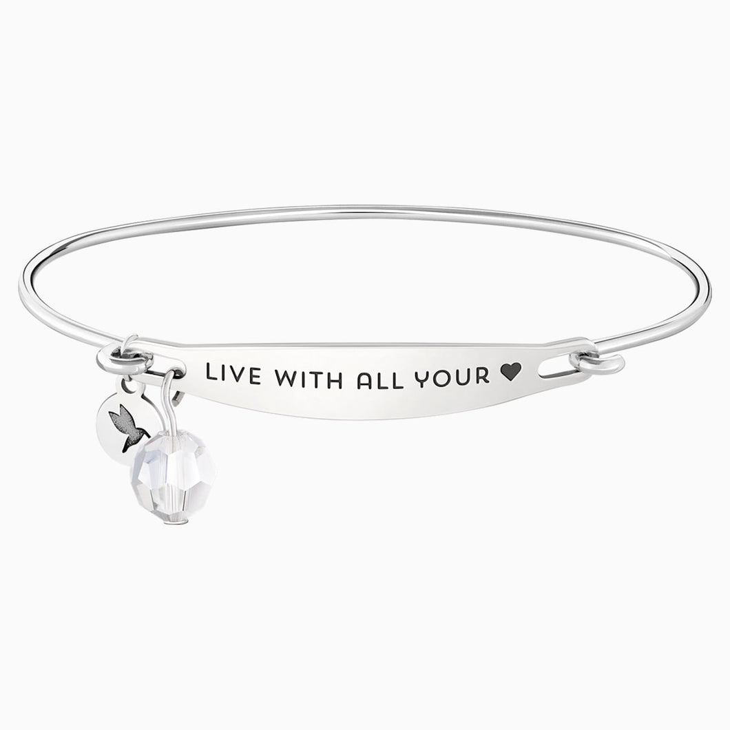LIVE WITH ALL YOUR HEART ID BANGLE S/M