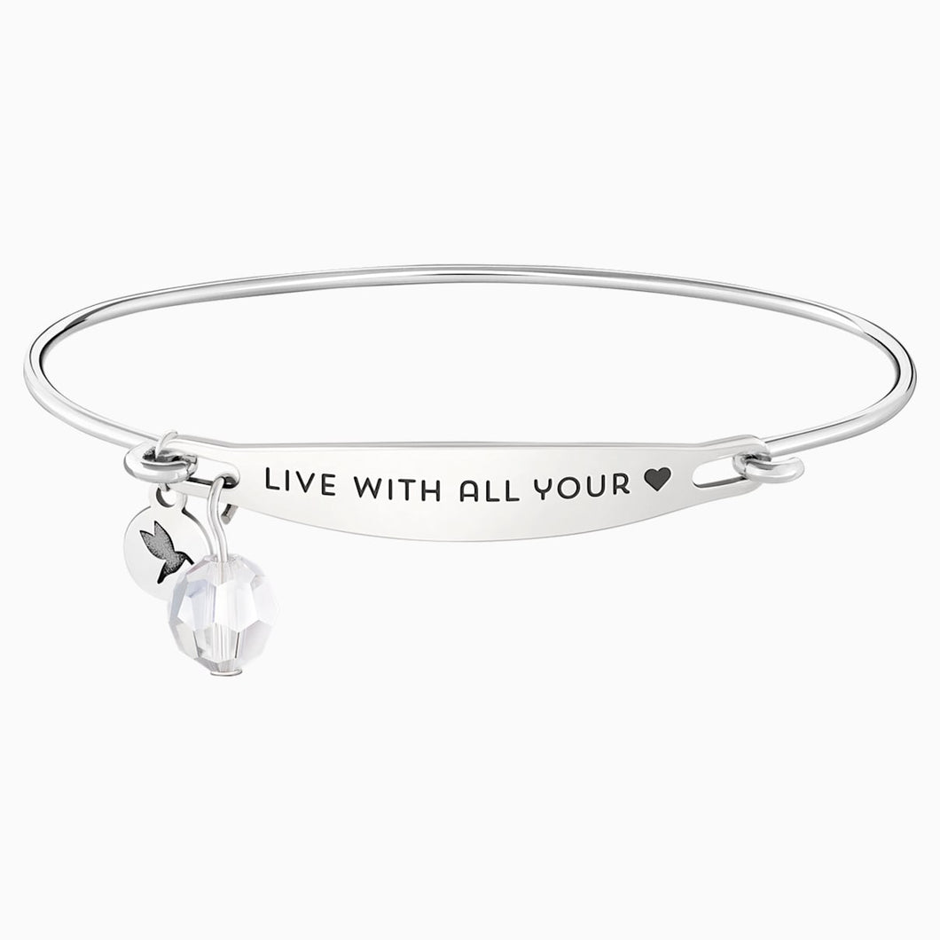 LIVE WITH ALL YOUR HEART ID BANGLE M/L