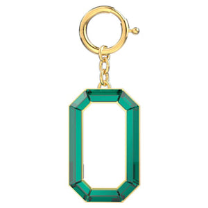 Lucent Keyring, Green, Gold-tone Plated