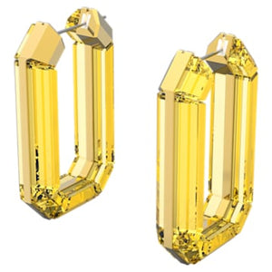 Lucent Hoop Earrings, Yellow, Rhodium Plated