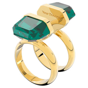 Lucent Ring, Magnetic, Green, Gold-tone Plated