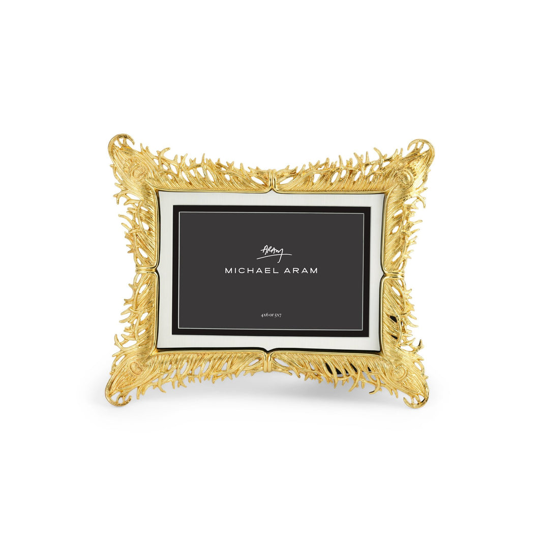 Michael Aram Plume Gold Picture Frame 4 x 6 or 5 x 7 Photo