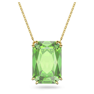 Millenia Pendant, Green, Gold-tone Plated