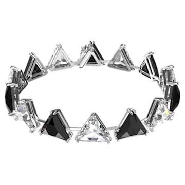 Millenia Bracelet, Triangle Cut Crystals, Black, Rhodium Plated