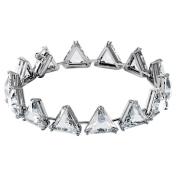 Millenia Bracelet, Spike Triangle Cut Crystals, White, Rhodium Plated