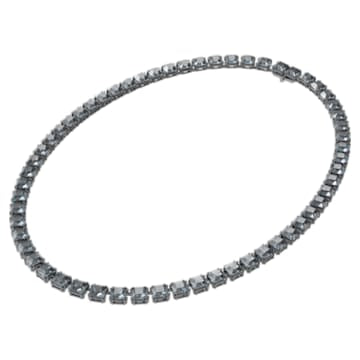 Millenia Necklace, Square Cut Crystals, Gray, Rhodium Plated