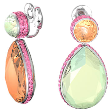 Orbita Earrings, Drop Cut Crystal, Multicolored, Rhodium Plated
