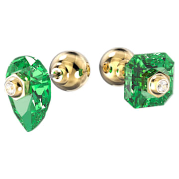 Studiosa Stud Earrings, Green, Gold-tone Plated