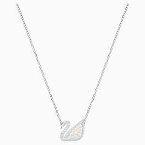 ICONIC SWAN:NECKLACE MP CRYWHITE/RHS